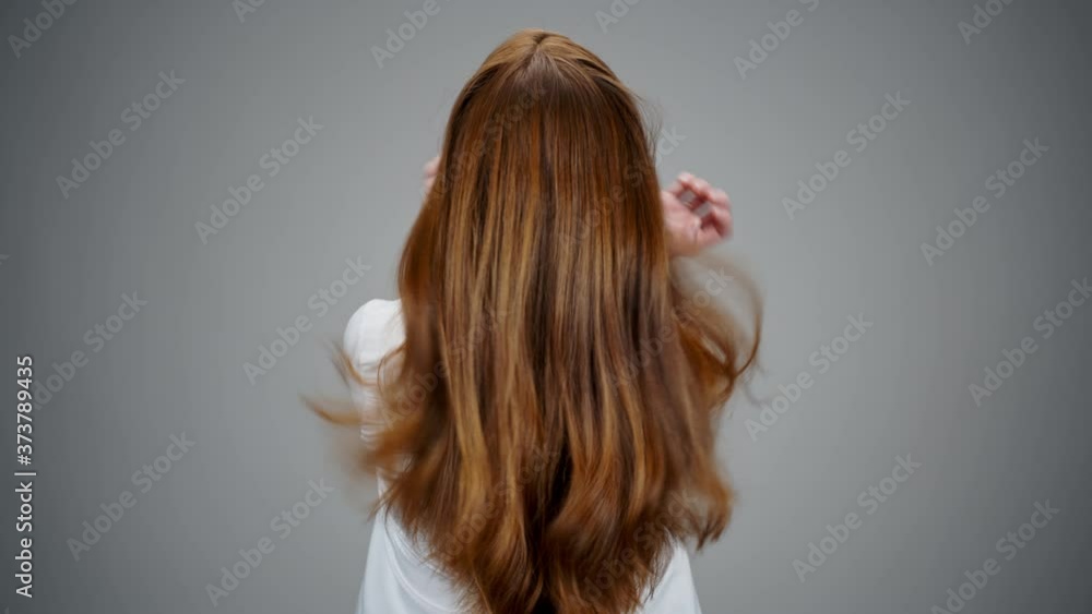 Gorgeous volume straght red hair.