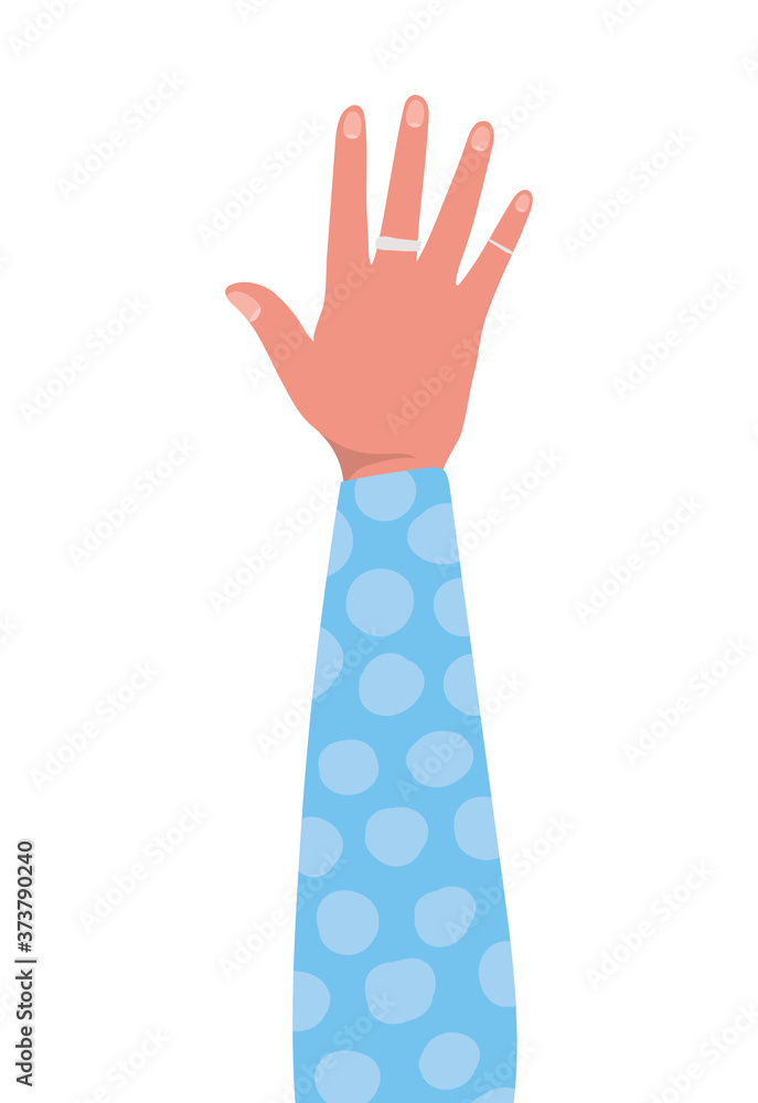 hand up design of People arm finger person learn communication healthcare theme Vector illustration