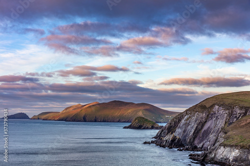 View of the Blasket Islands from Dunmore Head the westernmost point of Europe on the Dingle Peninsula, Ireland photo