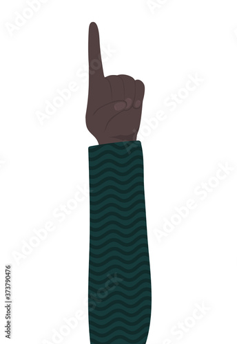 number one sign with black hand design, diversity people multiethnic race and community theme Vector illustration