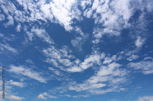Fototapeta Naklejka Na Ścianę i Meble -  Blue sky with white clouds in the daytime background.