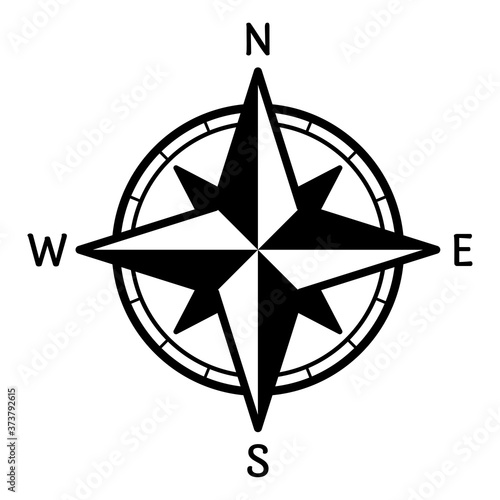 方位のマークのシルエット_アイコンのイラスト_黒