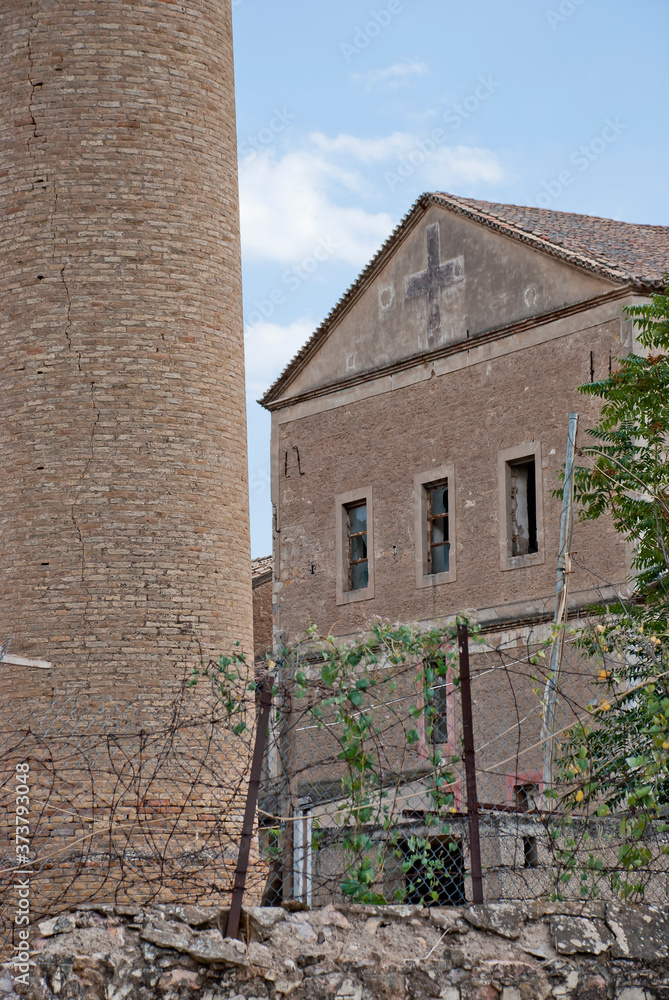 Fototapeta premium Athens, Greece / May 2021: Abandoned 1800's cognac distillery in Athens.