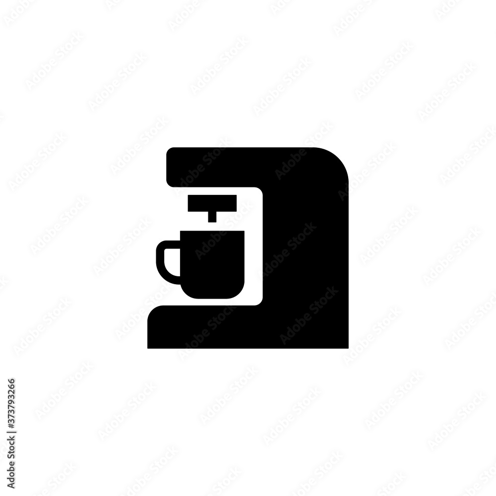 Coffee maker Icon in black flat glyph, filled style isolated on white background Coffee maker Icon in black flat glyph, filled style isolated on white background