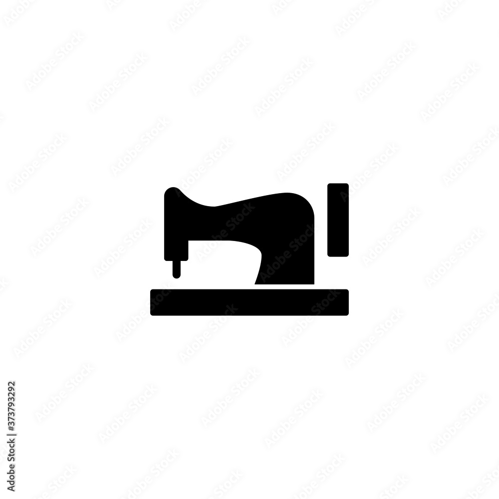 sewing machine Icon in black flat glyph, filled style isolated on white background