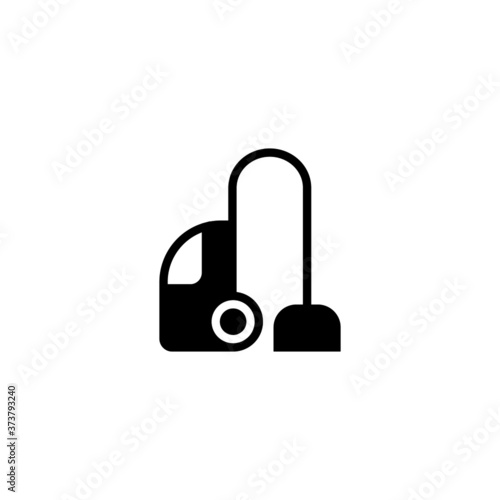 Vacuum cleaner Icon in black flat glyph, filled style isolated on white background