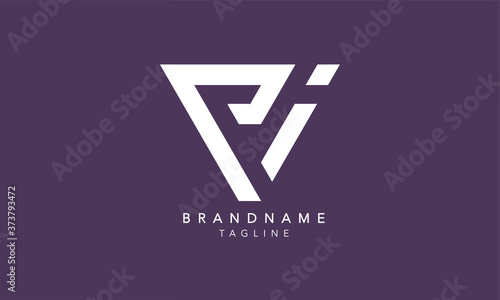 Alphabet letters Initials Monogram logo PI, IP, P and I