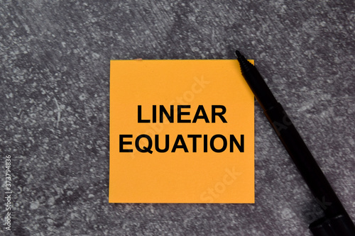 Linear Equation on top view isolated on office desk.