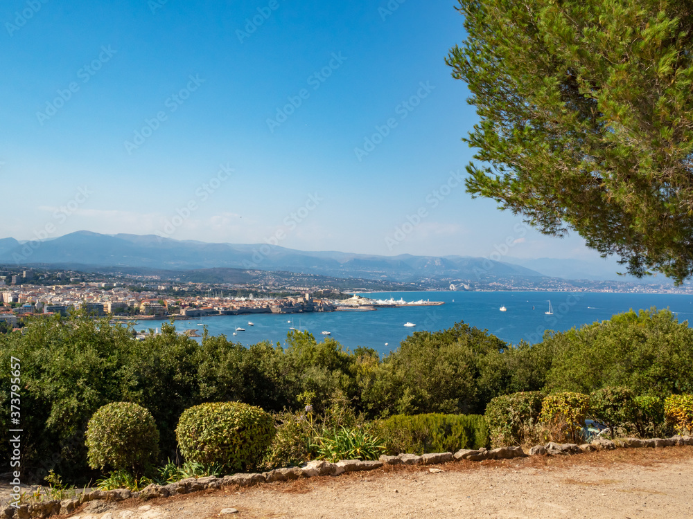 view on Antibes French Riviera on a sunny summer day