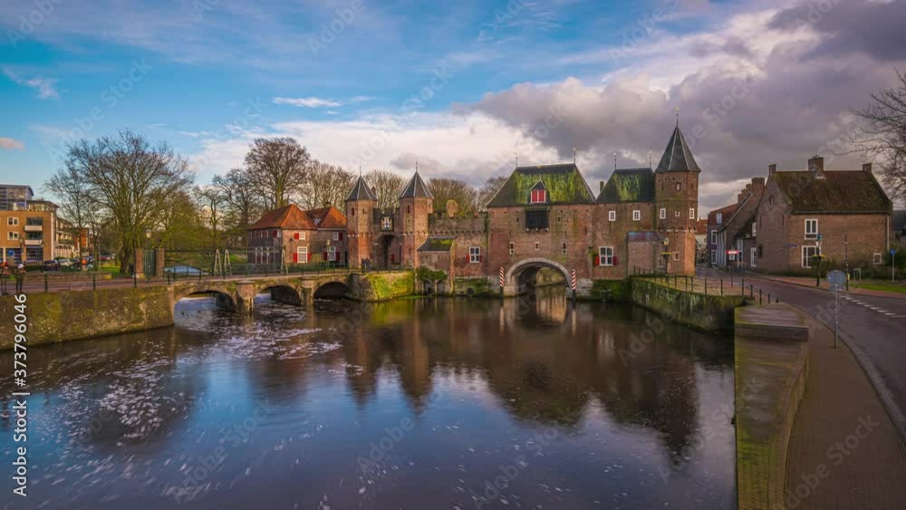 Amersfoort, Netherlands at the Koppelport at dawn. Amersfoort, Netherlands at the Koppelport at dawn.