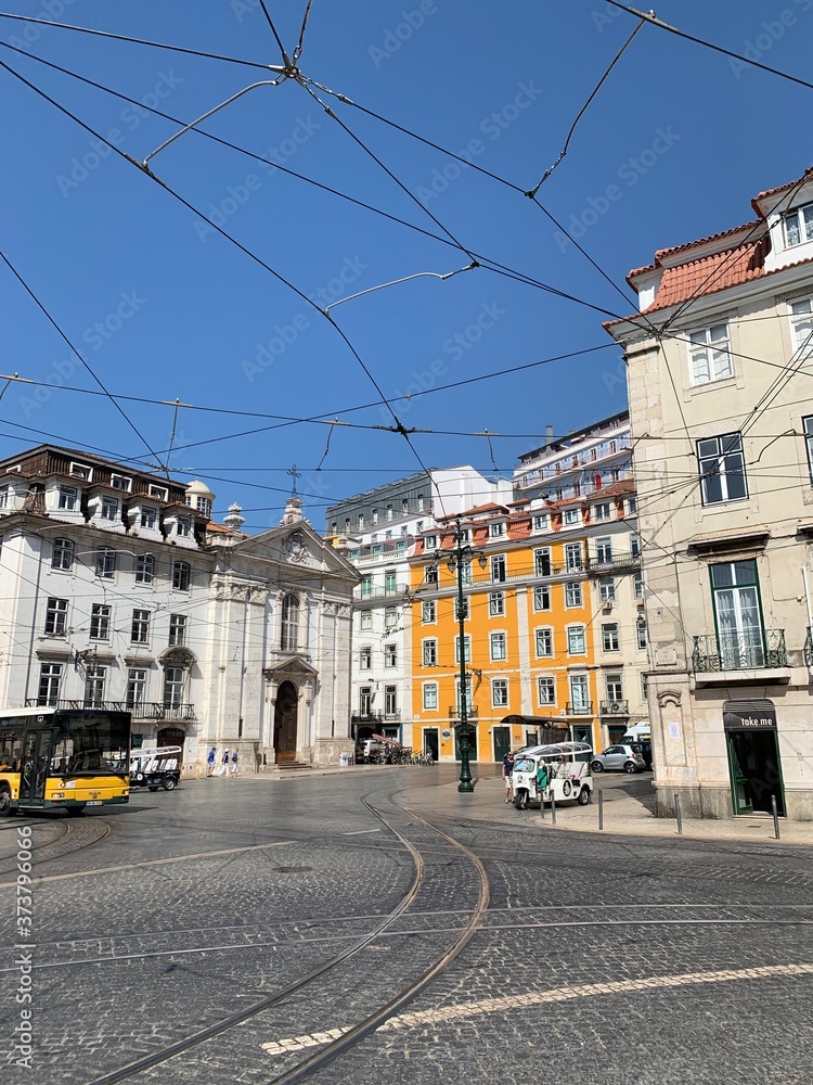 Beautifulf amous Commercial Square named Praça do comercio in Lisbon city, Portugal