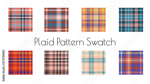 classic tartan plaid seamless pattern vector set photo