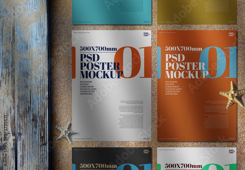 Beach Scene Poster Mockup