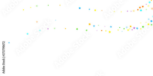 Rainbow Festive Confetti. Carnival Star Falling.