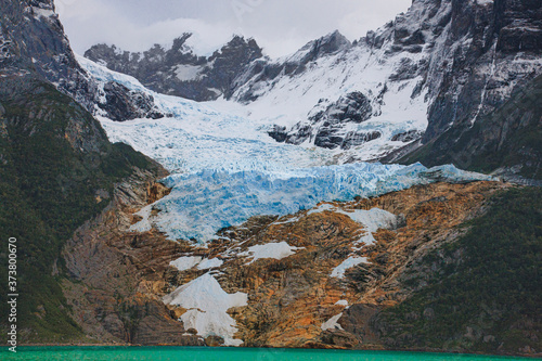 Located within the Parc Nacional Bernardo O'Higgins in Chile is the rapidly melting Balmaceda glacier photo
