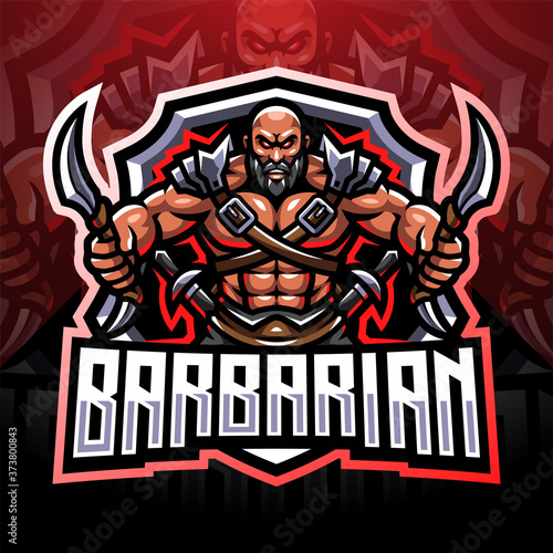 Barbarian esport mascot logo design