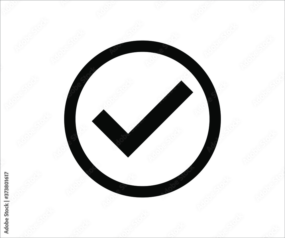 check symbol with circle -vector illustration check symbol with circle -vector illustration