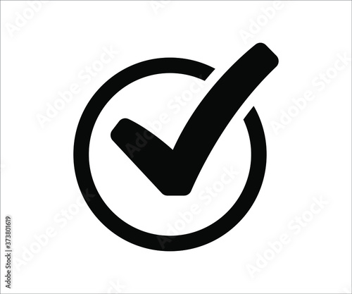 check symbol with circle -vector illustration 
