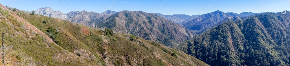 Views of Lucia Mountain Range from Manuel Peak. Ventana Wilderness near Big Sur, California, USA.