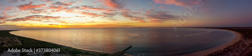 Photography Arial sunset at Long Point Jetty with people fishing and swimming, Port Kennedy