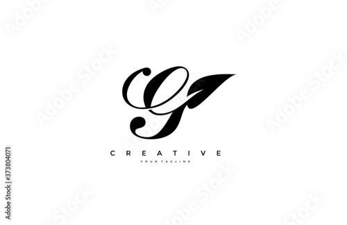 Initial G Letter Minimalism Organic Monogram Type