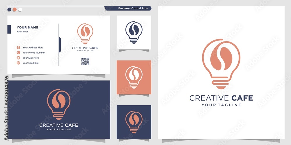 Coffee logo with creative symbol and business card design template, coffee, logo, smart, creative, Premium Vector Coffee logo with creative symbol and business card design template, coffee, logo, smart, creative, Premium Vector