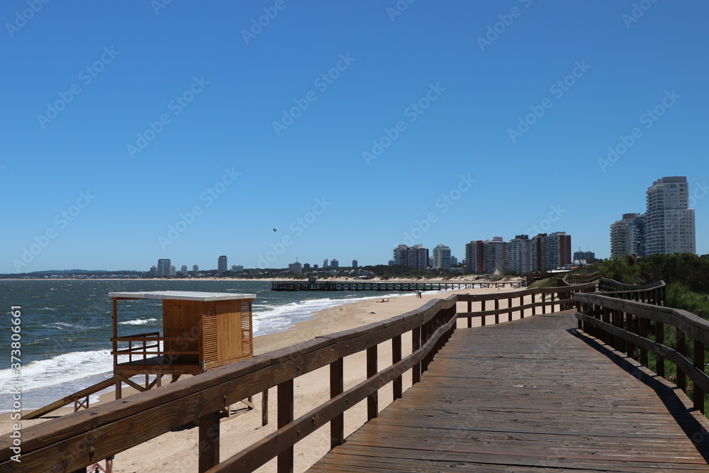 Panoramic view from the edge of Mansa beach