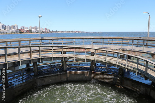 Sunny morning on the Mansa beach Pier photo