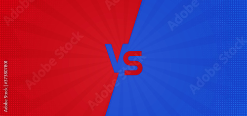 Tournament concept team red and blue versus design halftone