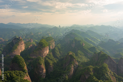 China's beautiful natural scenery, green background pictures, and the famous Danxia landform.