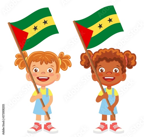 Sao Tome and Principe flag in hand set