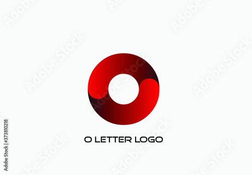 Red colored O letter logo design