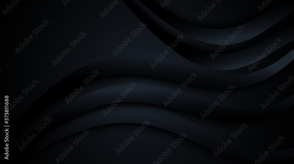 Black abstract curve vector background  for card, annual business report, poster template