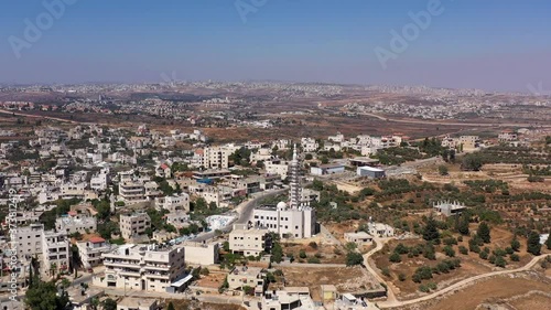 Wallpaper Mural Aerial View over Mosque in Palestine Town Biddu,Near Jerusalem
Jerusalem Hills, Drone, August,2020,Israel
 Torontodigital.ca
