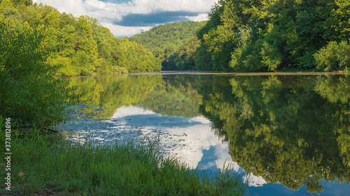 cloud reflection in lake