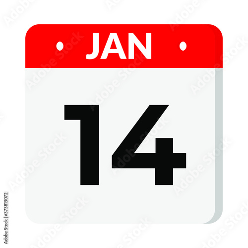 14 January calendar icon
