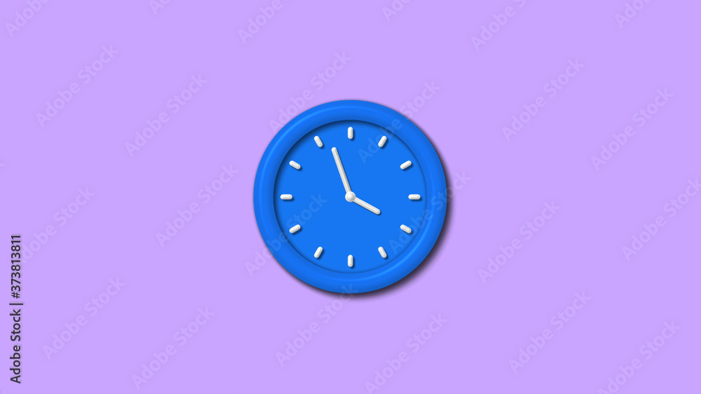 Amazing 3d wall clock icon on purple light background,12 hours clock icon Amazing 3d wall clock icon on purple light background,12 hours clock icon
