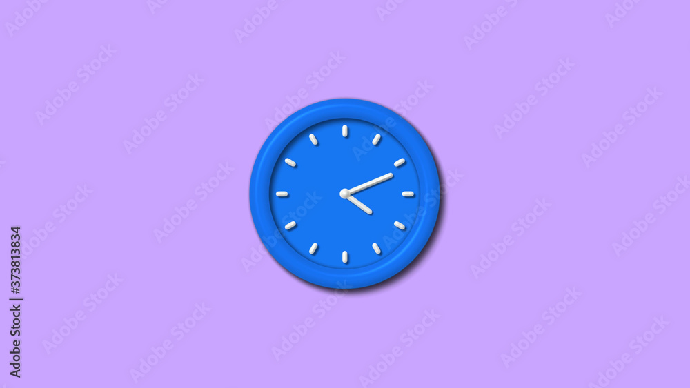 Amazing 3d wall clock icon on purple light background,12 hours clock icon Amazing 3d wall clock icon on purple light background,12 hours clock icon