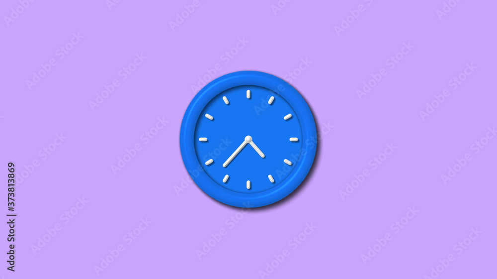 Amazing 3d wall clock icon on purple light background,12 hours clock icon Amazing 3d wall clock icon on purple light background,12 hours clock icon
