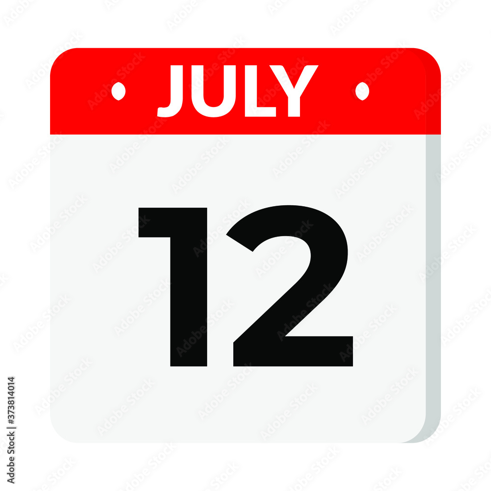 12 July calendar icon 12 July calendar icon