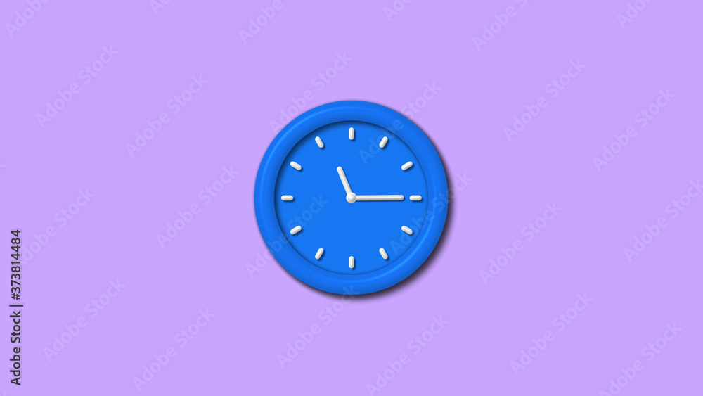 Amazing 3d wall clock icon on purple light background,12 hours clock icon Amazing 3d wall clock icon on purple light background,12 hours clock icon