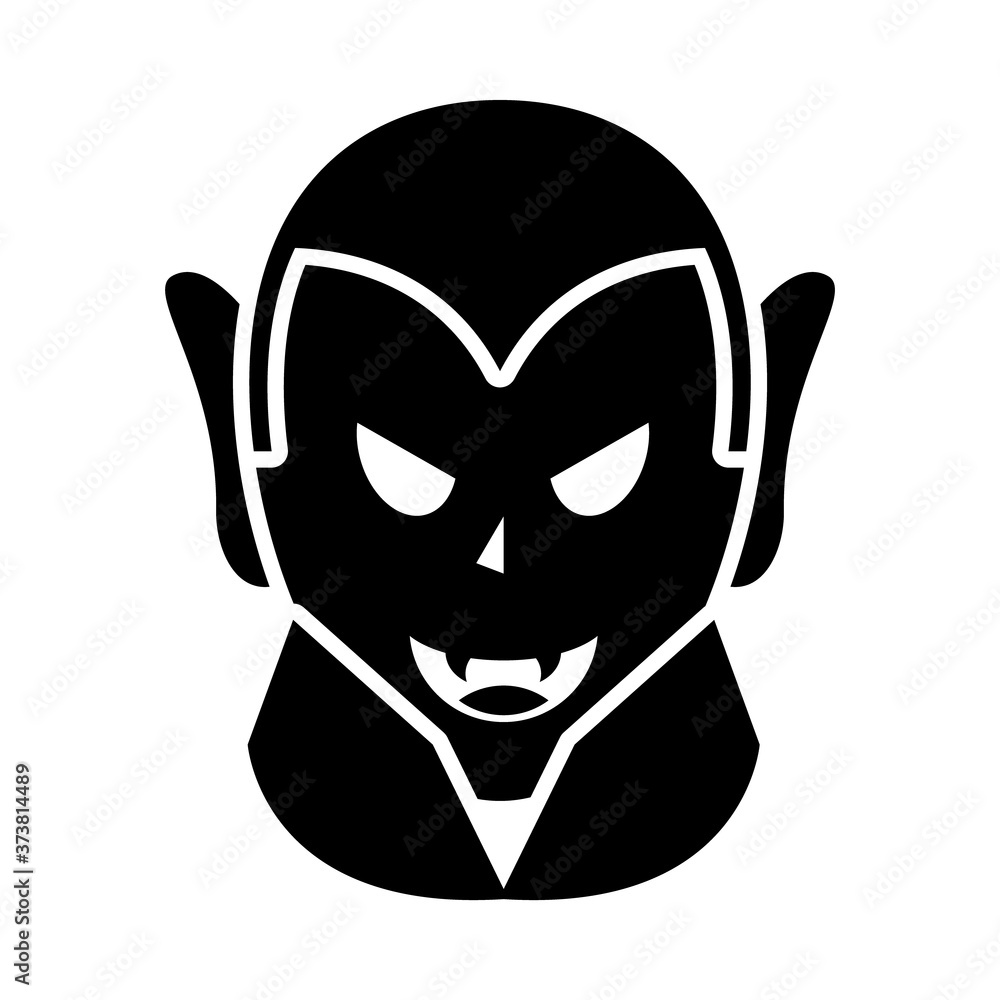 cartoon vampire icon, silhouette style