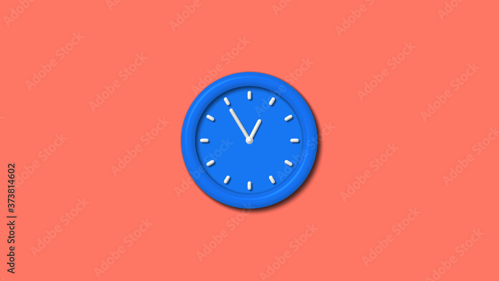 Aqua color 12 hours 3d wall clock icon on red light background,Counting down clock icon Aqua color 12 hours 3d wall clock icon on red light background,Counting down clock icon
