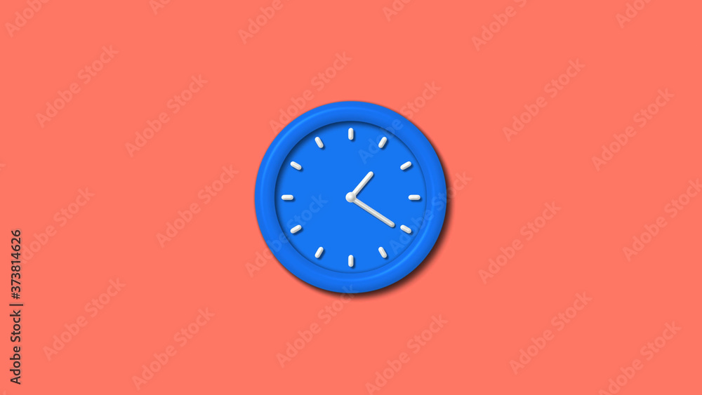 Aqua color 12 hours 3d wall clock icon on red light background,Counting down clock icon Aqua color 12 hours 3d wall clock icon on red light background,Counting down clock icon