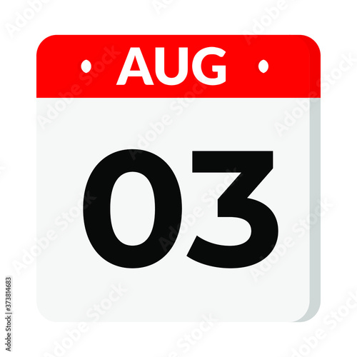 03 August calendar icon