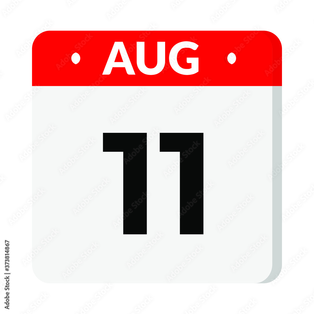 Fototapeta premium 11 August calendar icon