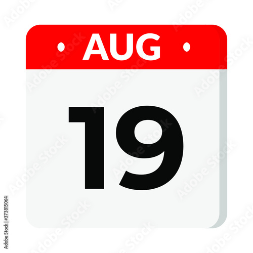 19 August calendar icon