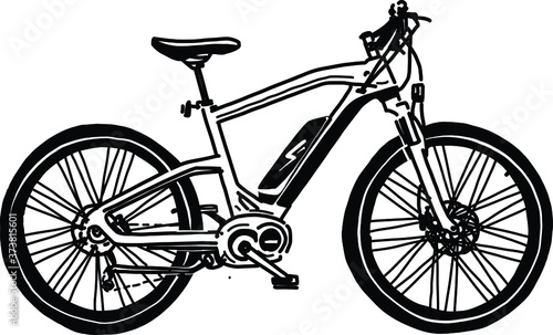 electric bicycle on white background