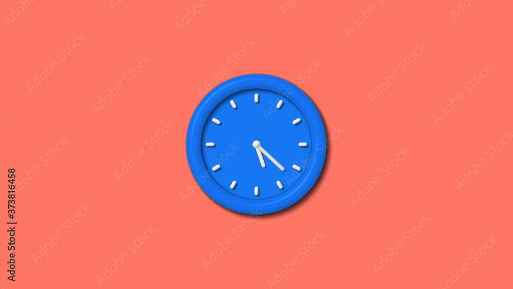 New aqua color 3d wall clock icon on red light background,12 hours clock icon New aqua color 3d wall clock icon on red light background,12 hours clock icon