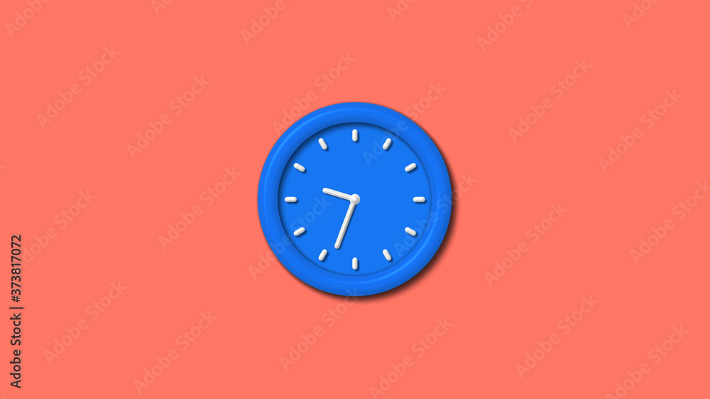 New aqua color 3d wall clock icon on red light background,12 hours clock icon New aqua color 3d wall clock icon on red light background,12 hours clock icon